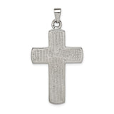 Sterling Silver Cross Pendant with Mosaic Inlay and Shell Detail