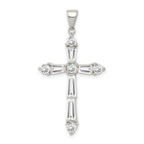 CZ Cross Charm Pendant in Real 925 Sterling Silver