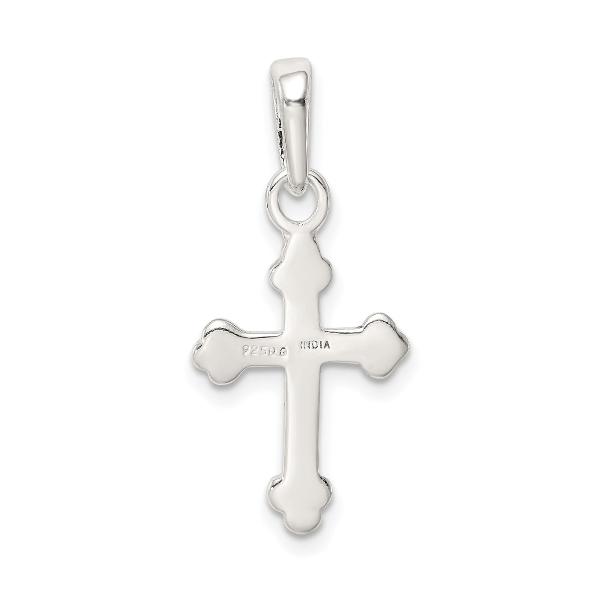 Sterling Silver Cross Pendant with Budded Arms and Fleur Accents Religious Jewelry for Men and Women