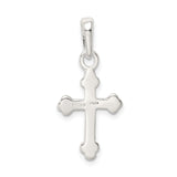 Sterling Silver Cross Pendant with Budded Arms and Fleur Accents Religious Jewelry for Men and Women