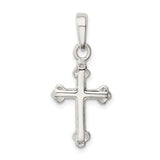 Sterling Silver Cross Pendant with Budded Arms and Fleur Accents Religious Jewelry for Men and Women