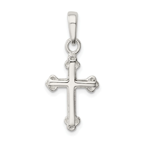 Sterling Silver Cross Pendant with Budded Arms and Fleur Accents Religious Jewelry for Men and Women