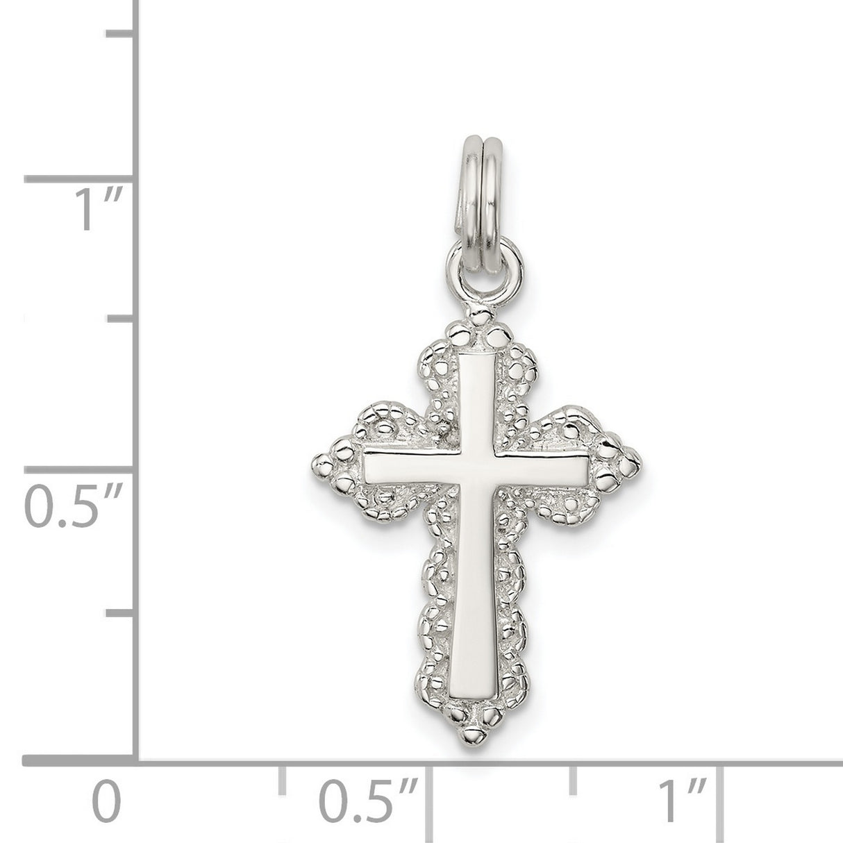 Cross Charm Pendant in Real 925 Sterling Silver