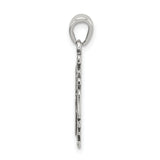 Antiqued Jerusalem Crusader Cross Charm Pendant in Real 925 Sterling Silver