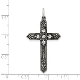 April Birthstone Cross Charm Pendant in Real 925 Sterling Silver