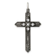 April Birthstone Cross Charm Pendant in Real 925 Sterling Silver