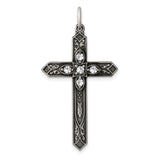 April Birthstone Cross Charm Pendant in Real 925 Sterling Silver