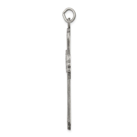 Sterling Silver Cross Pendant with Antique Scrollwork Design for Men and Women