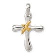 Sterling Silver Dove Cross Pendant, Minimal Christian Jewelry Symbolizing Faith and Hope