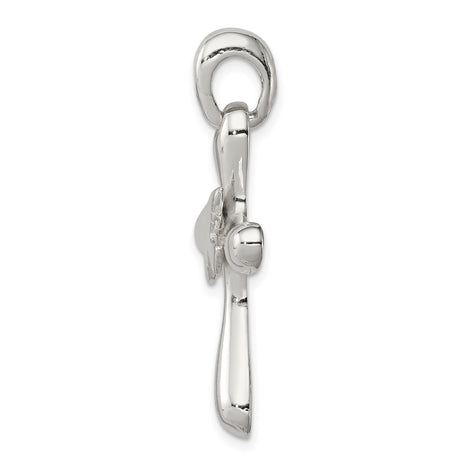 Sterling Silver Cross Pendant with Dove Charm, Symbol of Faith and Peace