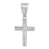 CZ Cross Charm Pendant in Real 925 Sterling Silver