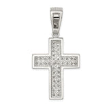 CZ Cross Charm Pendant in Real 925 Sterling Silver