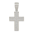 CZ Cross Charm Pendant in Real 925 Sterling Silver