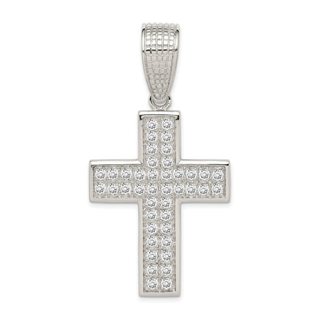 CZ Cross Charm Pendant in Real 925 Sterling Silver