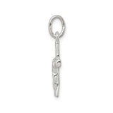 Sterling Silver Crucifix Cross Pendant with Raised Jesus Figure and Textured Design