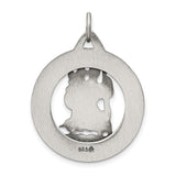 Open Saint Christopher Protect Us Words Charm Pendant in Real 925 Sterling Silver