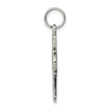Sterling Silver Cross Pendant with Oxidized Finish, Antique Christian Design
