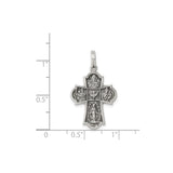 Sterling Silver Cross Pendant with Oxidized Finish, Antique Christian Design