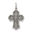 Sterling Silver Cross Pendant with Oxidized Finish, Antique Christian Design
