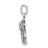 Sterling Silver Jesus Christ Pendant with Crown of Thorns, Religious Medal for Men