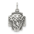 Sterling Silver Jesus Christ Pendant with Crown of Thorns, Religious Medal for Men