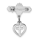 Cross Pin Charm Pendant in Real 925 Sterling Silver