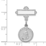 Miraculous Medal Pin Charm Pendant in Real 925 Sterling Silver