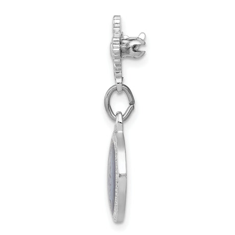 Enameled Miraculous Medal Pin Charm Pendant in Real 925 Sterling Silver