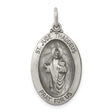Oval Saint Jude Thaddeus Pray for Us Charm Pendant in Real 925 Sterling Silver