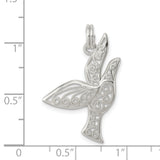 Sterling Silver Dove Pendant with Filigree Scrollwork Design, Christian Faith Jewelry
