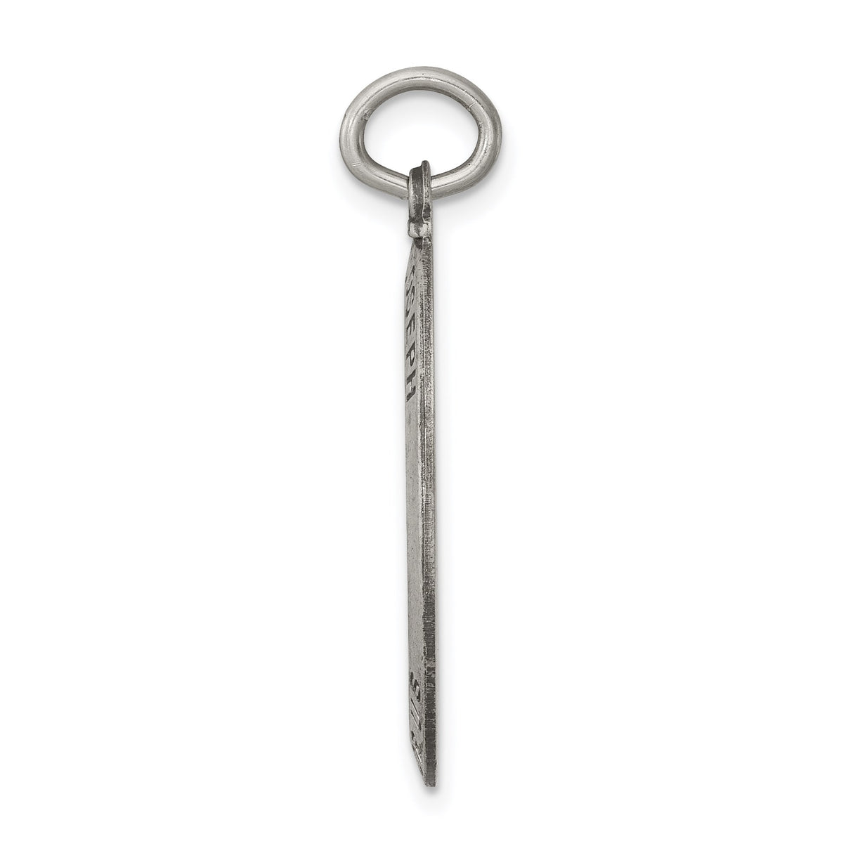 Sterling Silver Saint Joseph Medal Pendant with Raised Image Holding Christ and Lily