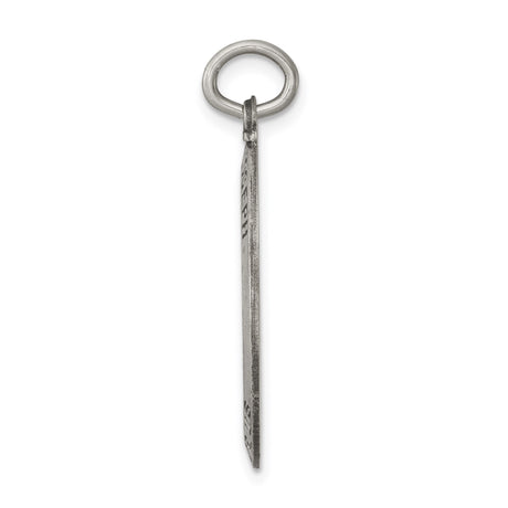 Sterling Silver Saint Joseph Medal Pendant with Raised Image Holding Christ and Lily