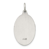 Sterling Silver Saint Joseph Medal Pendant with Raised Image Holding Christ and Lily