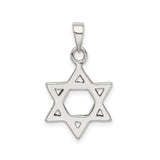 Sterling Silver Star of David Pendant with Textured Branch Design, Jewish Symbol Jewelry