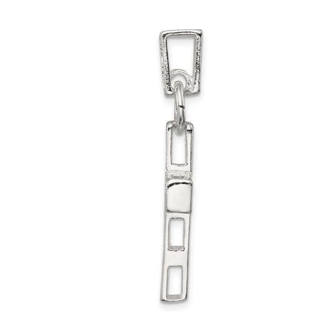 Hammered Latin Cross Charm Pendant in Real 925 Sterling Silver