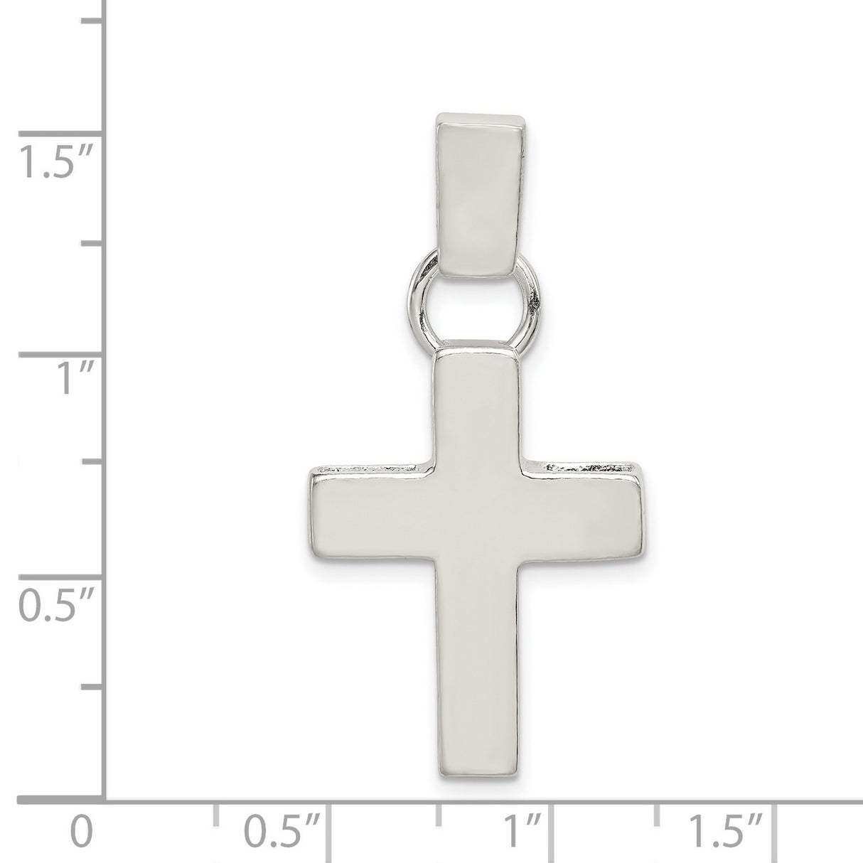 Hammered Latin Cross Charm Pendant in Real 925 Sterling Silver