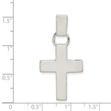 Hammered Latin Cross Charm Pendant in Real 925 Sterling Silver