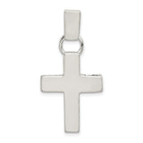 Hammered Latin Cross Charm Pendant in Real 925 Sterling Silver