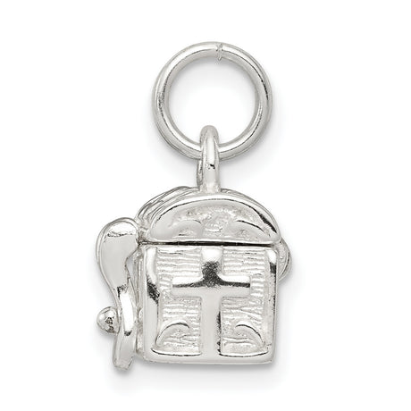 Cross Prayer Box Charm Pendant in Real 925 Sterling Silver