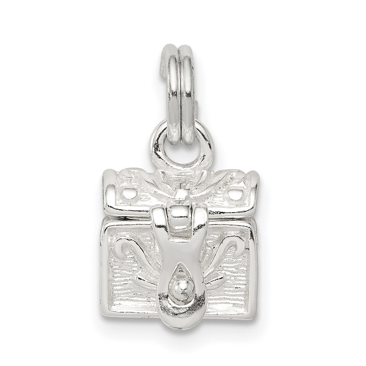 Cross Prayer Box Charm Pendant in Real 925 Sterling Silver