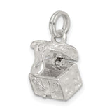 Cross Prayer Box Charm Pendant in Real 925 Sterling Silver