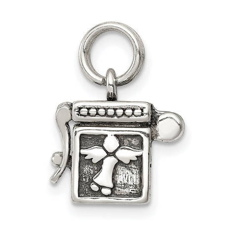 Angel Prayer Box Charm Pendant in Real 925 Sterling Silver