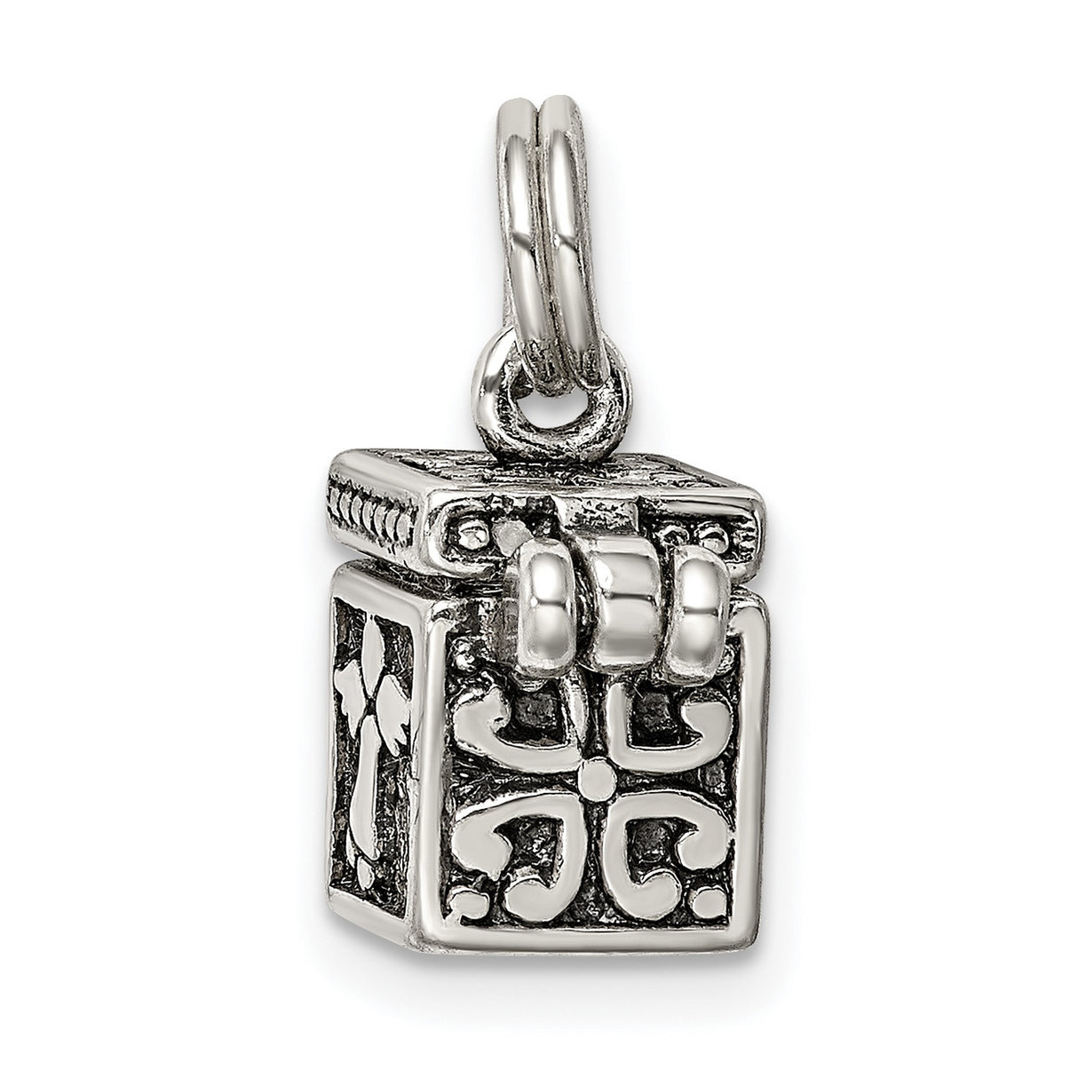 Angel Prayer Box Charm Pendant in Real 925 Sterling Silver