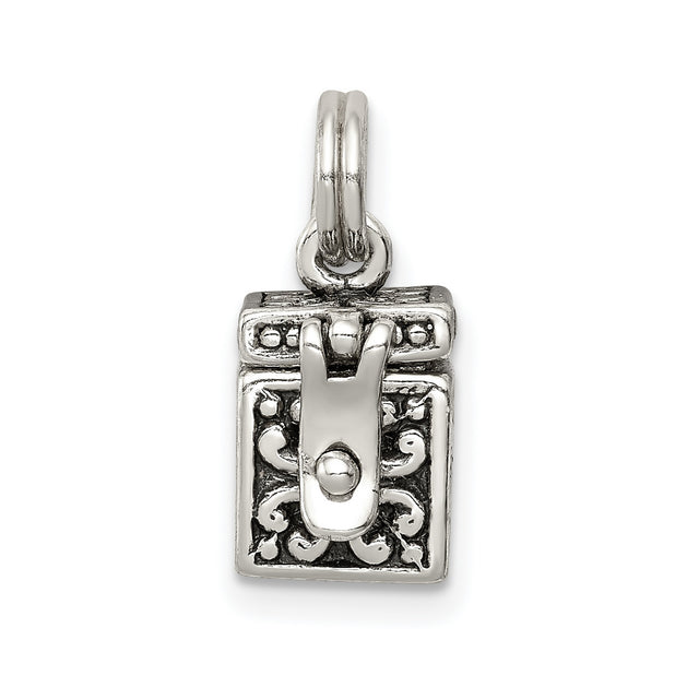 Angel Prayer Box Charm Pendant in Real 925 Sterling Silver