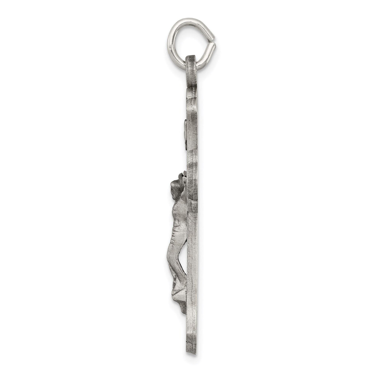 Sterling Silver Crucifix Pendant with Matte Finish and Filigree Gothic Cross Design