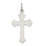Sterling Silver Cross Pendant with Ornate Detailing, Vintage Religious Unisex Design