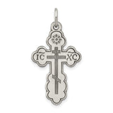 IC XC Budded Eastern Orthodox Cross Charm Pendant in Real 925 Sterling Silver