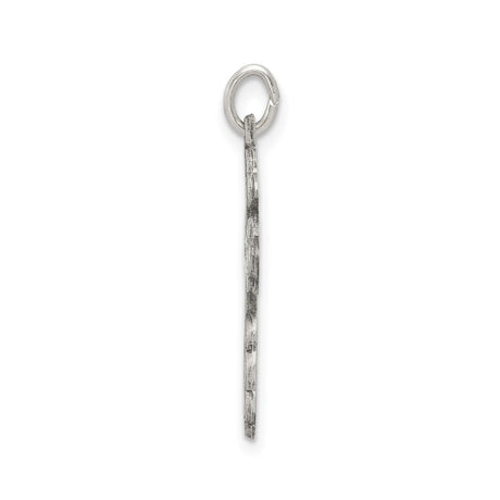 Sterling Silver Orthodox Cross Pendant with Matte Finish and Rosette Design