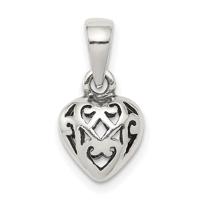 Sterling Silver Celtic Knot Heart Pendant, Symbol of Eternal Love and Unity