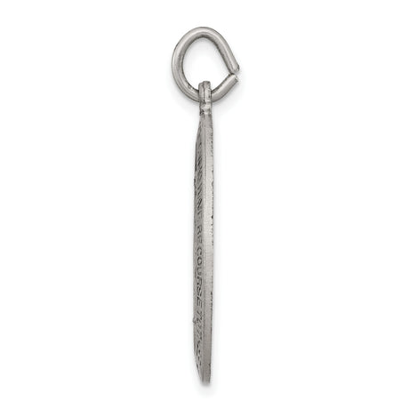 Antiqued Miraculous Medal Charm Pendant in Real 925 Sterling Silver